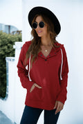 Quarter Snap Drawstring Hoodie with Kangaroo Pocket