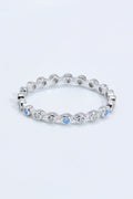 925 Sterling Silver Zircon and Natural Moonstone Ring