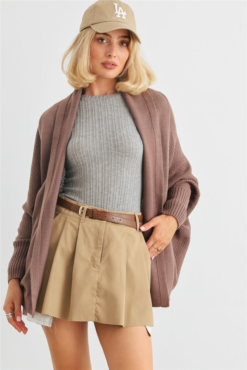 Batwing Sleeve Open Front Cardigan Fashion Bug Online