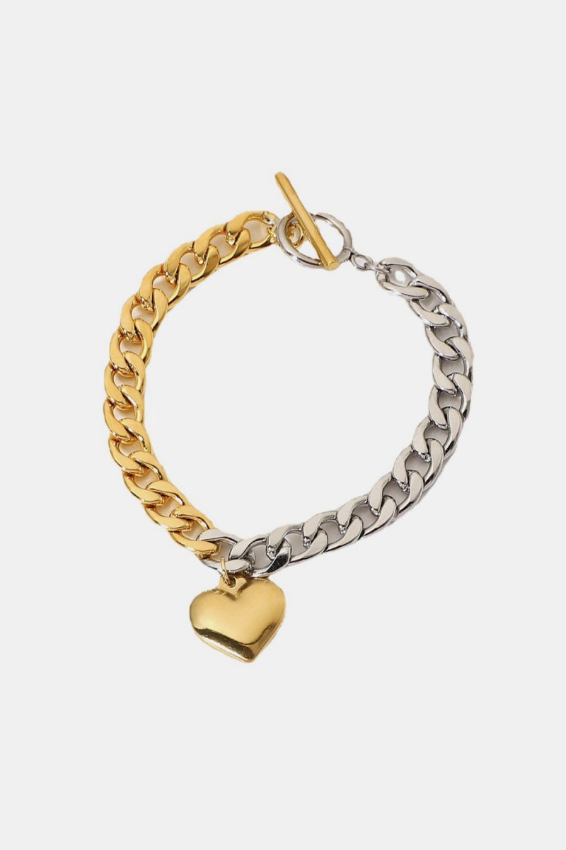 Chain Heart Charm Bracelet - Fashion Bug Online