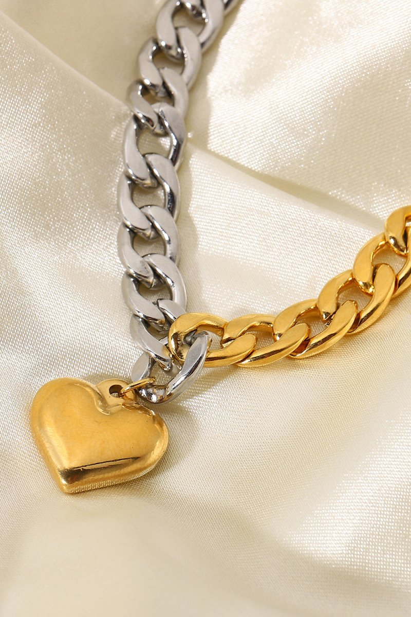 Chain Heart Charm Bracelet - Fashion Bug Online