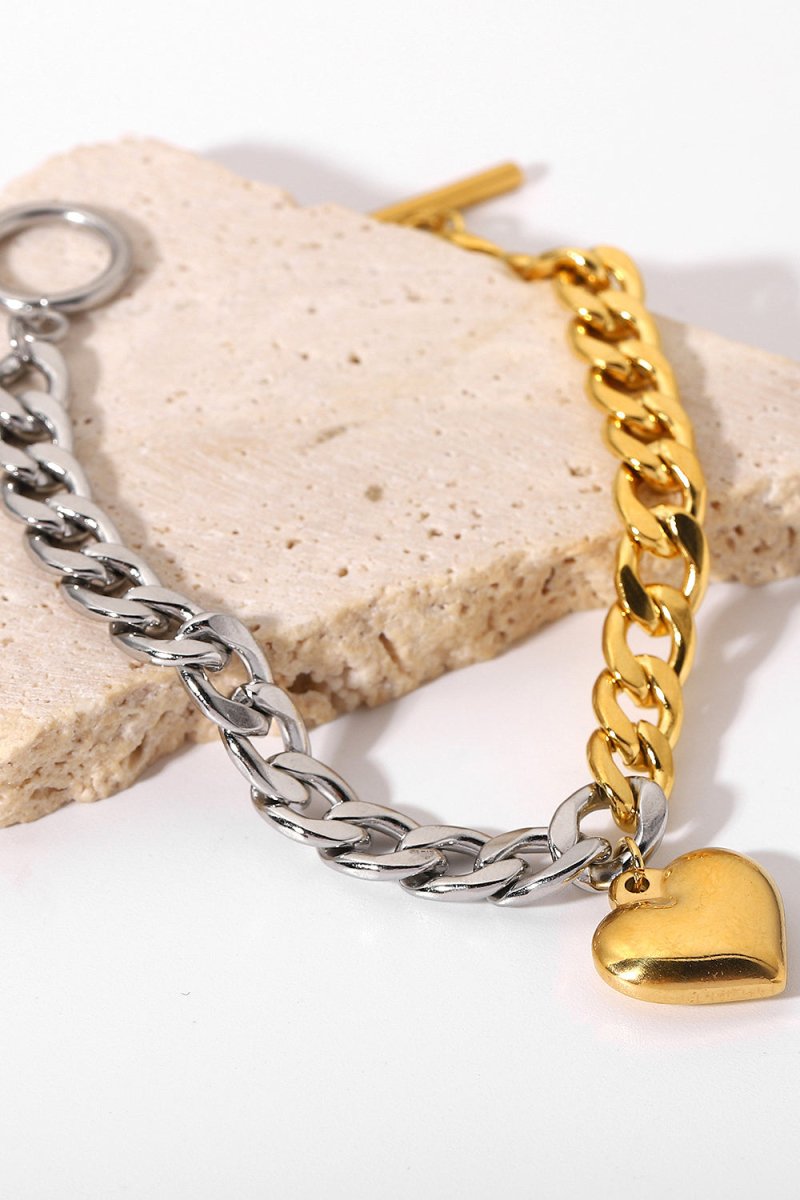 Chain Heart Charm Bracelet - Fashion Bug Online
