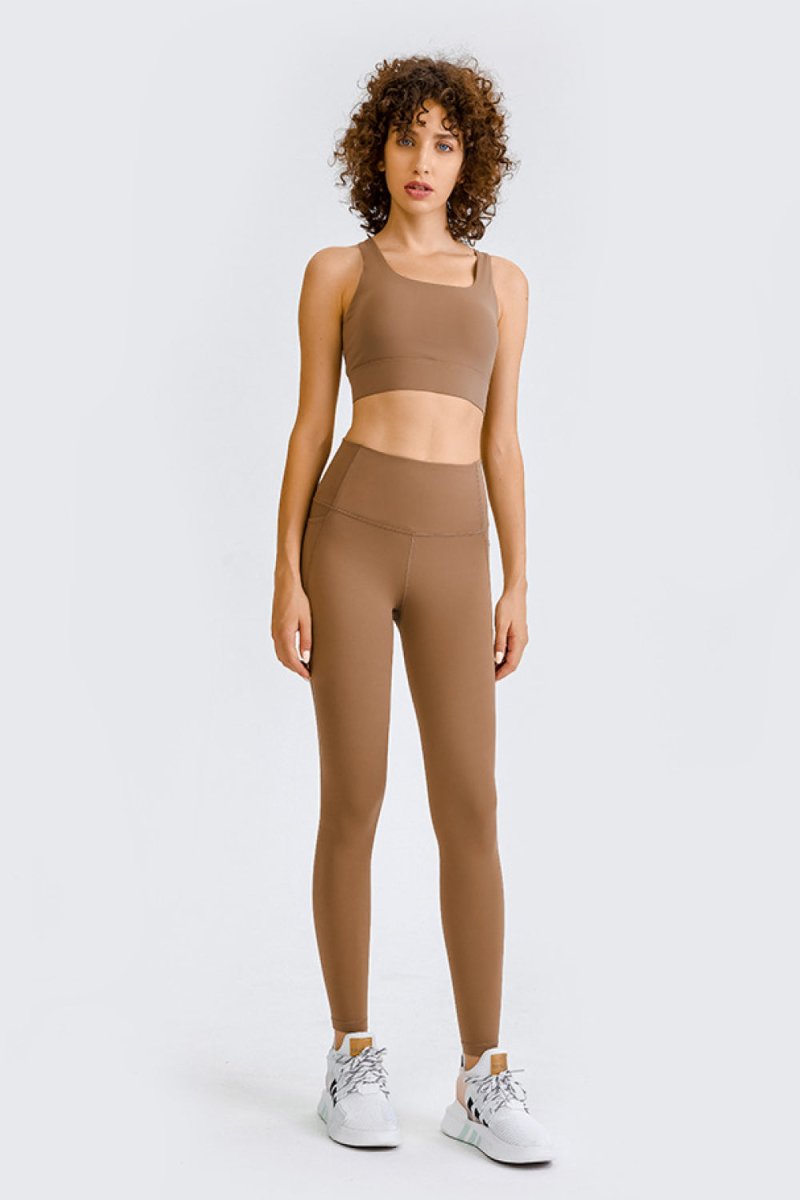 Cross Back Yoga Crop Top - Fashion Bug Online