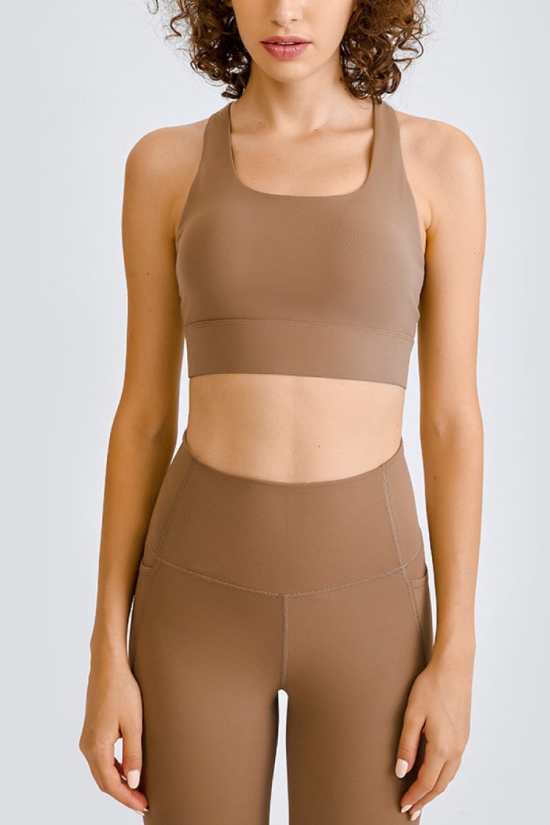 Cross Back Yoga Crop Top - Fashion Bug Online