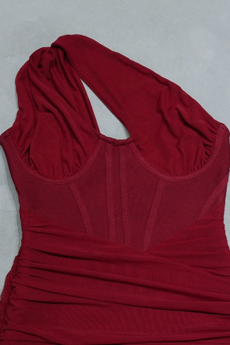 Cutout One-Shoulder Midi Bandage Dress - Fashion Bug Online