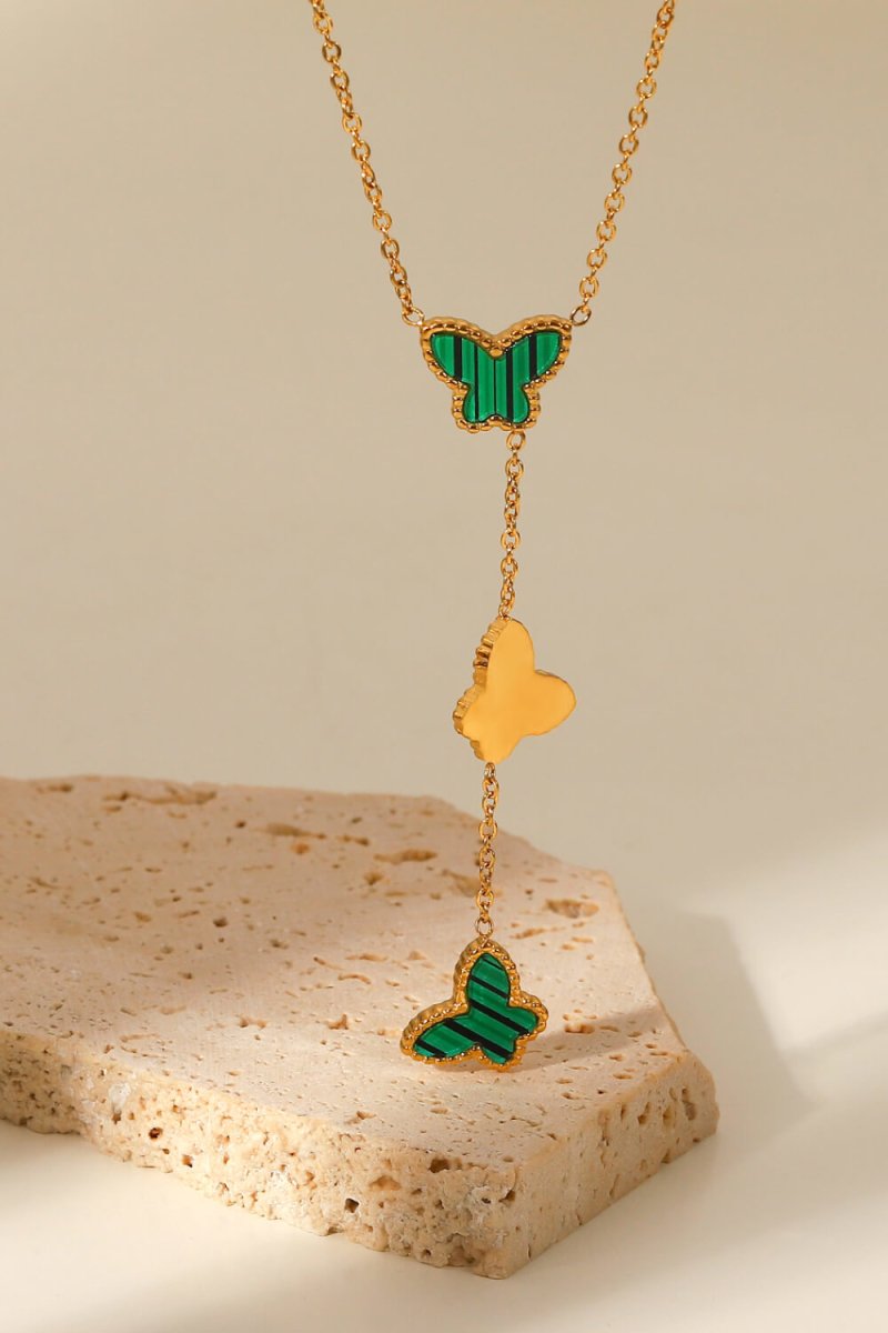 Gotta Fly Butterfly Drop Necklace - Fashion Bug Online