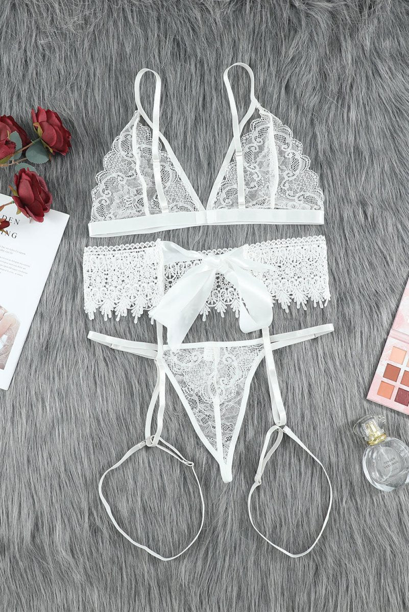 Lace Lingerie Three-Piece Set - Fashion Bug Online