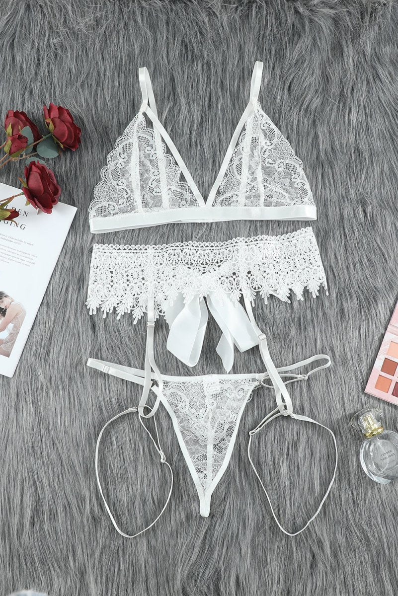 Lace Lingerie Three-Piece Set - Fashion Bug Online