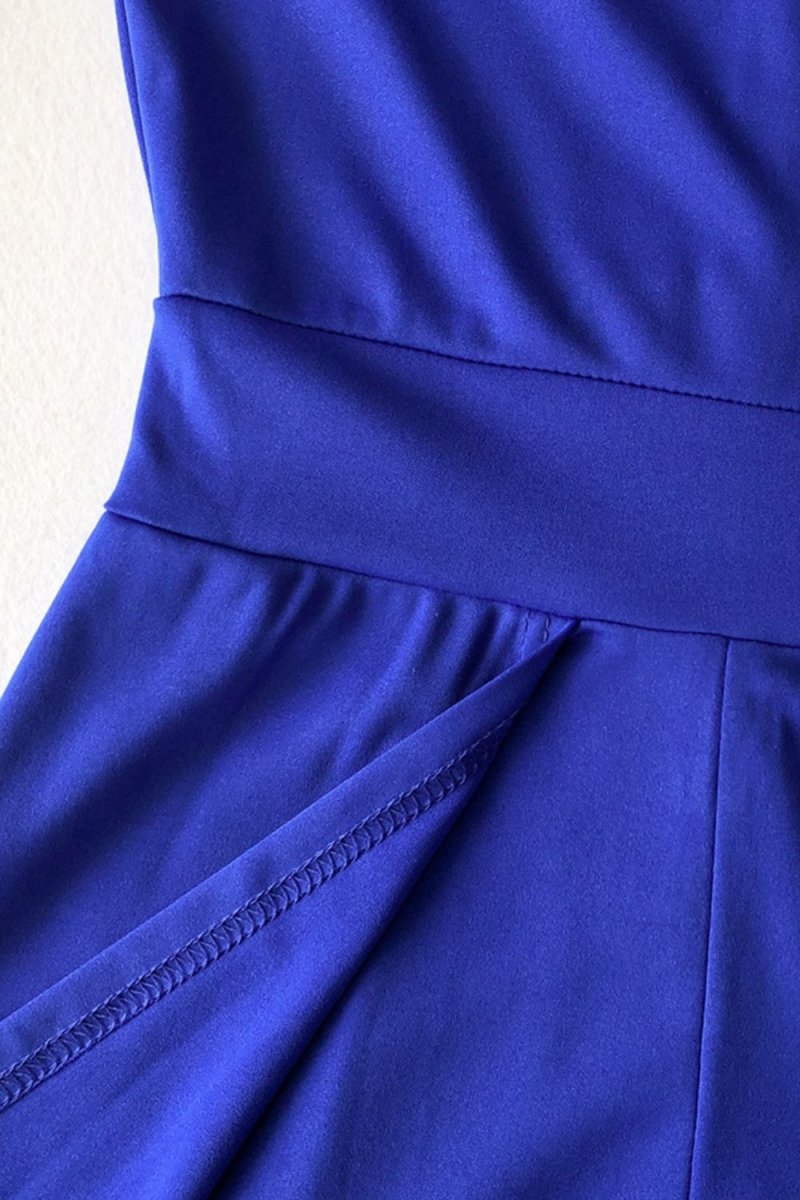 Long Sleeve Mock Neck Wide Leg Jumpsuit - Fashion Bug Online