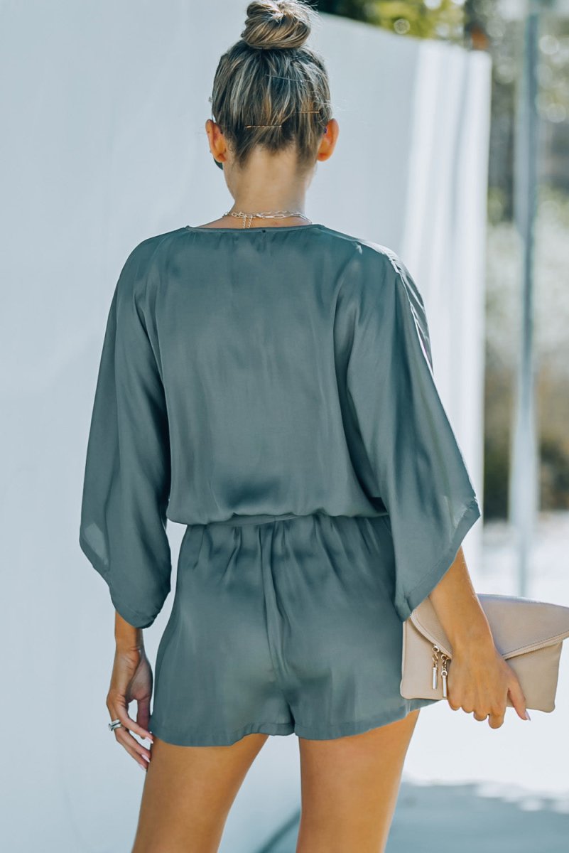 Tie Waist Dolman Sleeve Romper - Fashion Bug Online