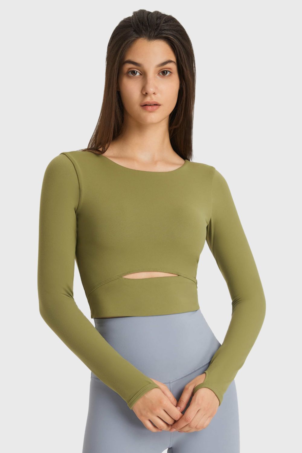 Long sleeve clearance cropped sports top