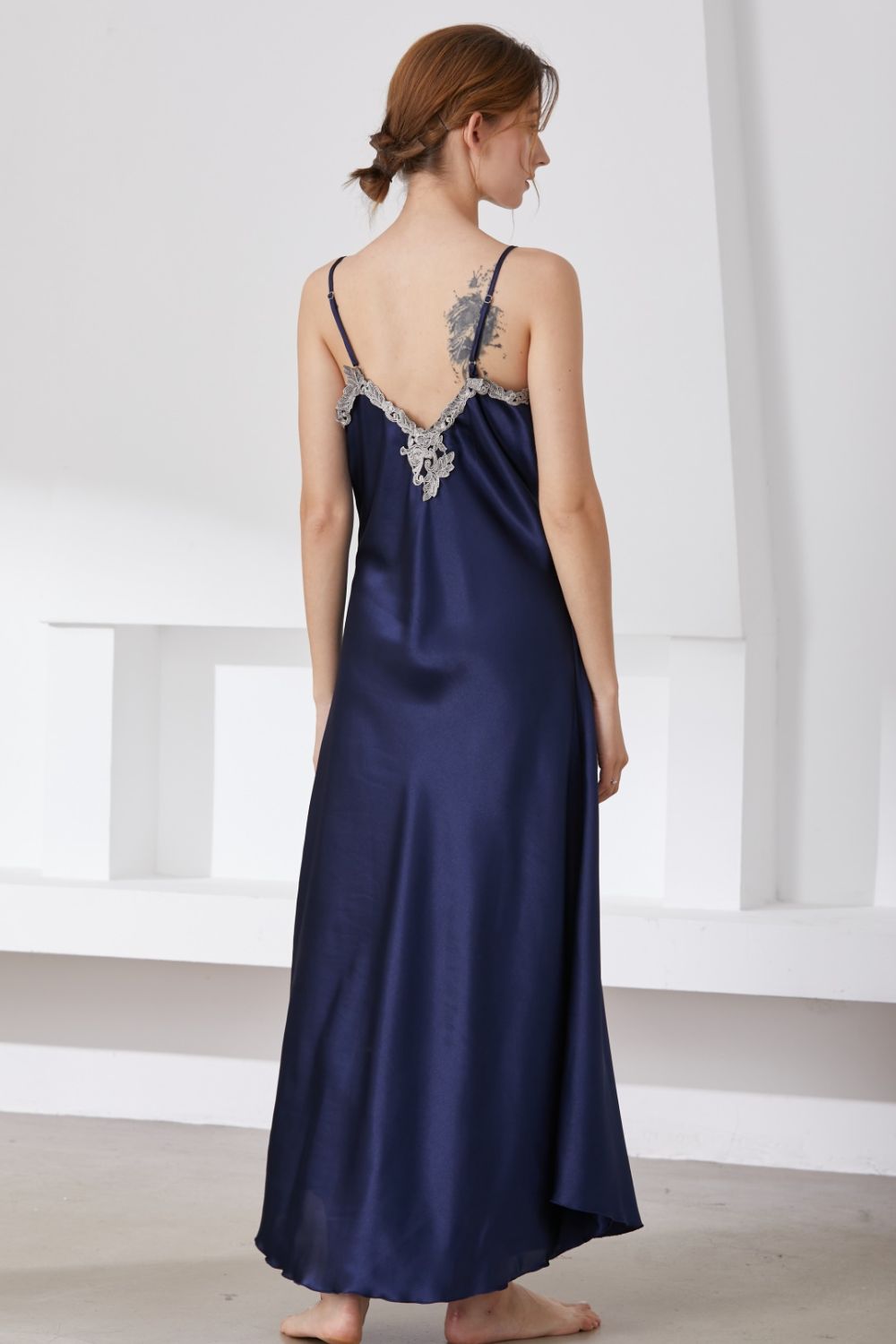 Heart V-Neck Short Sleeve Lace Trim Night Dress – Flyclothing LLC