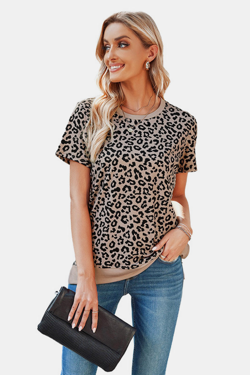 Leopard Print Short Sleeve Tee