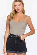 Twisted Cami Bodysuit W/bra Cup