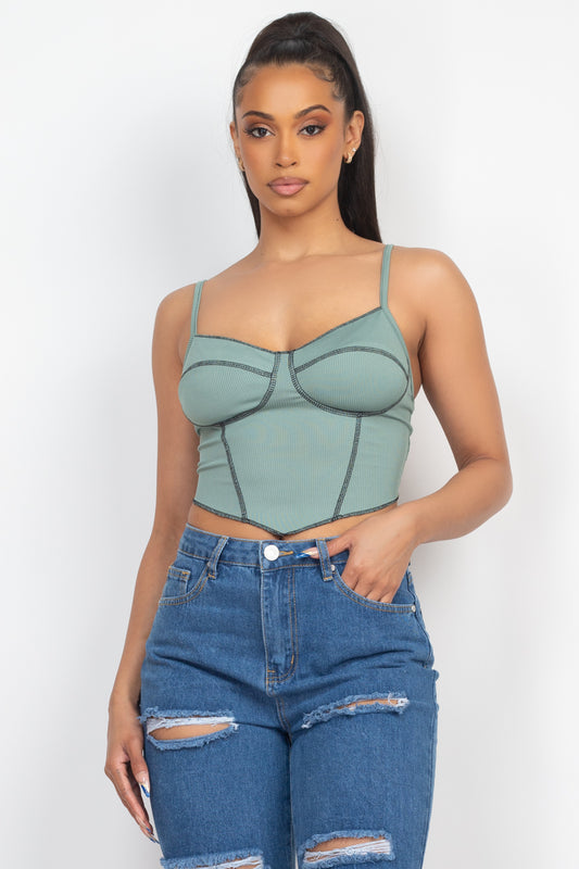 Bustier Sleeveless Ribbed Top