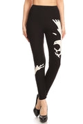Bird And Rabbit Printed, Full Length, High Waisted Leggings In A Fitted Style With An Elastic Waistband