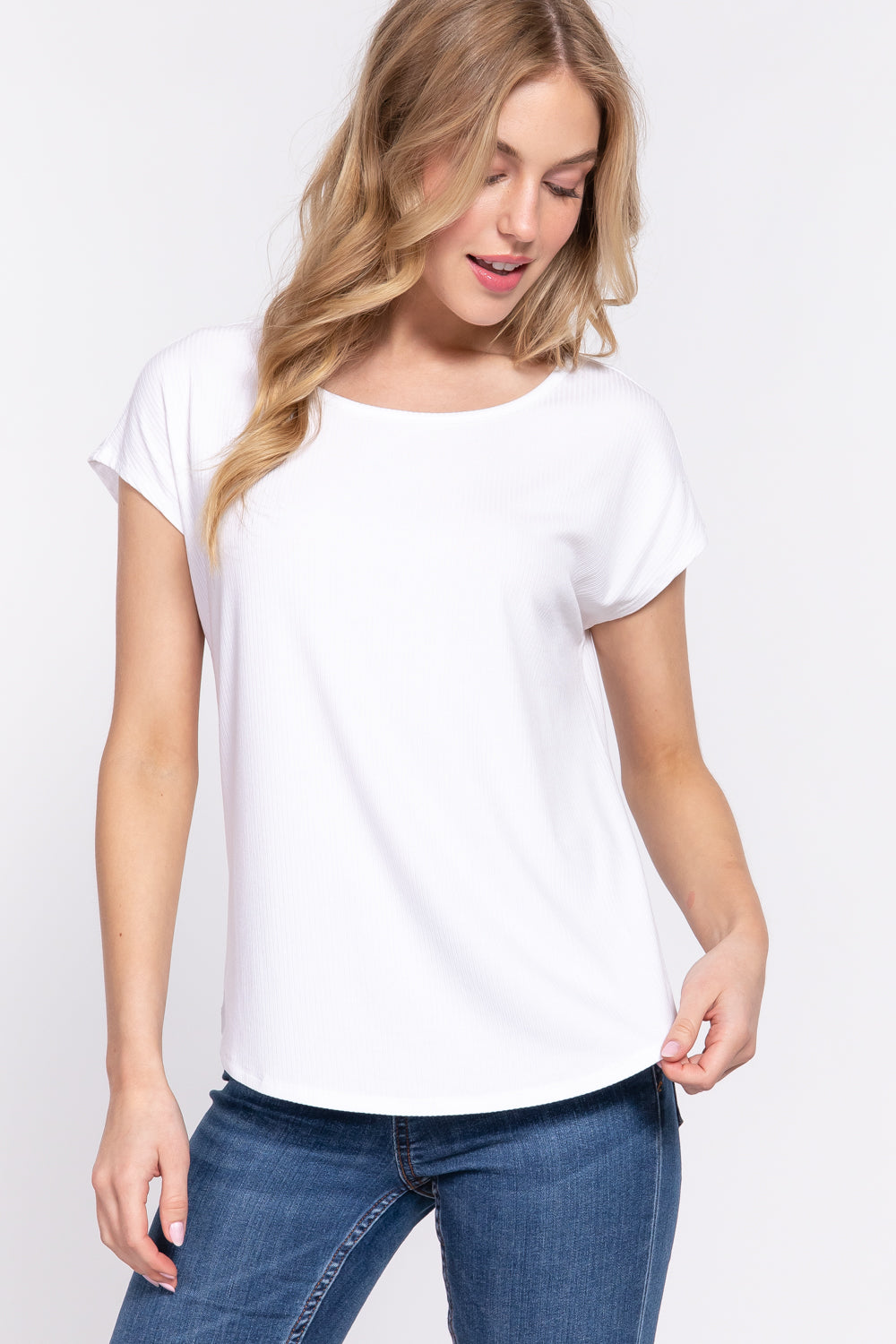 Short Dolman Slv Rib Knit Top – Fashion Bug Online