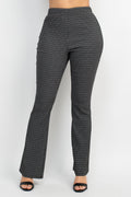 Fitted Flare Leg Plaid Pants