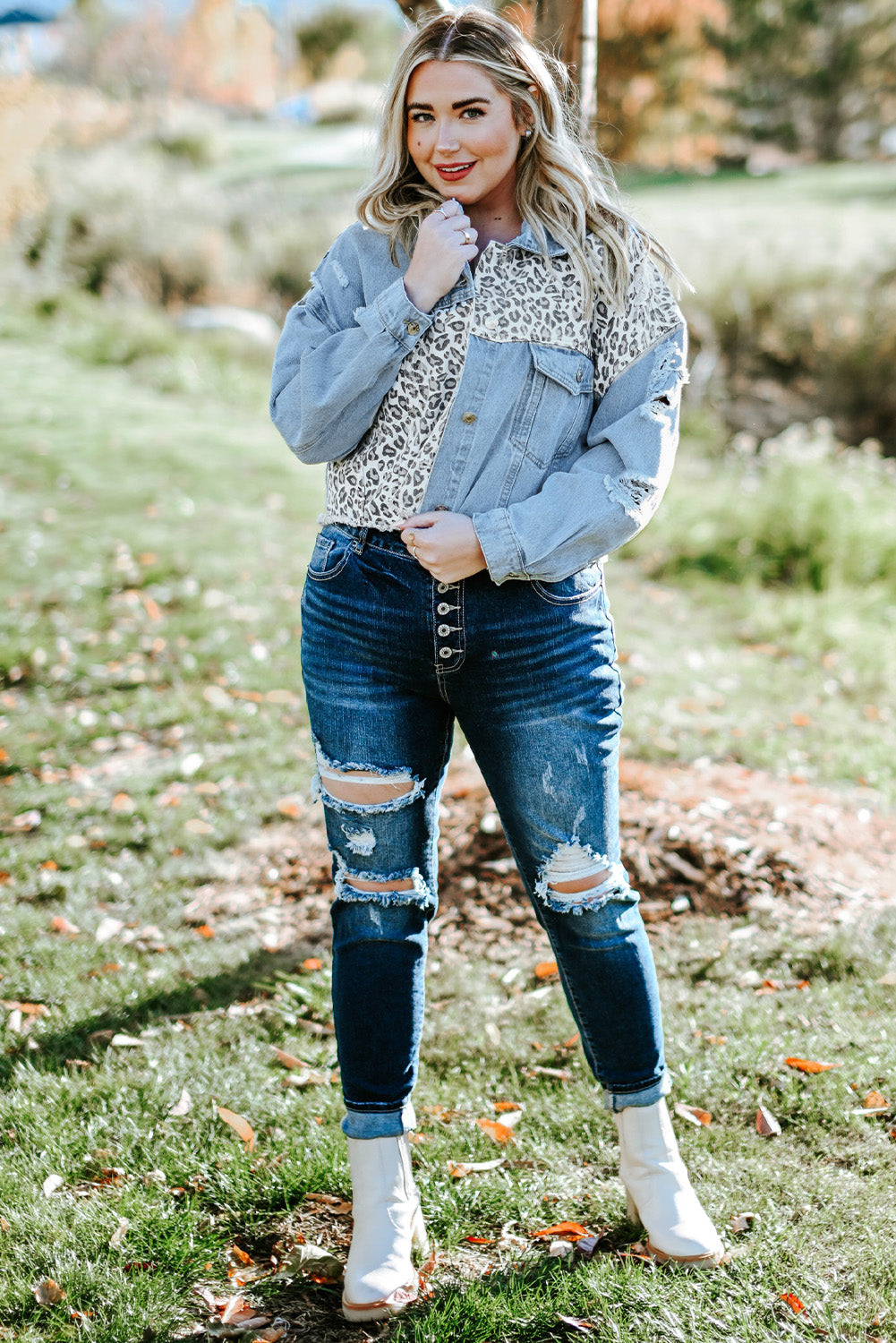 Final Sale Plus Size Crop Jacket with Distressed Back in Denim – Chic And  Curvy