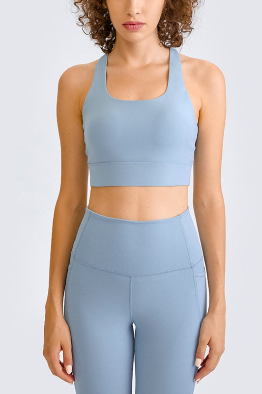 Cross Back Yoga Crop Top - Fashion Bug Online