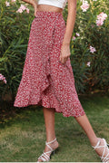 Ditsy Floral Asymmetrical Ruffled Skirt - Fashion Bug Online