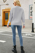 Graphic Round Neck Dropped Shoulder Sweater - Fashion Bug Online