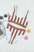 Striped Tank High Waist Bikini - Fashion Bug Online